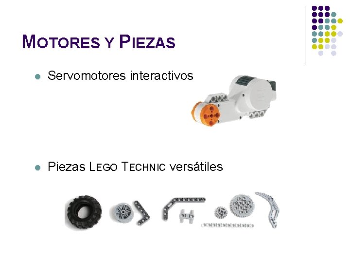 MOTORES Y PIEZAS l Servomotores interactivos l Piezas LEGO TECHNIC versátiles 