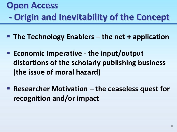 Open Access - Origin and Inevitability of the Concept § The Technology Enablers –