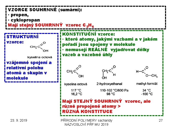 VZORCE SOUHRNNÉ (sumární): • propen, • cyklopropan Mají stejný SOUHRNNÝ vzorec C 3 H