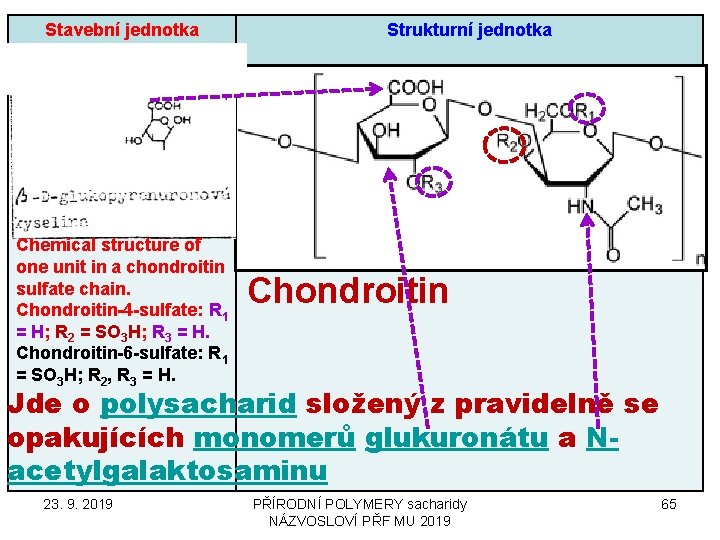 Stavební jednotka Chemical structure of one unit in a chondroitin sulfate chain. Chondroitin-4 -sulfate: