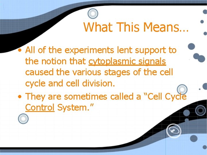 What This Means… • All of the experiments lent support to the notion that