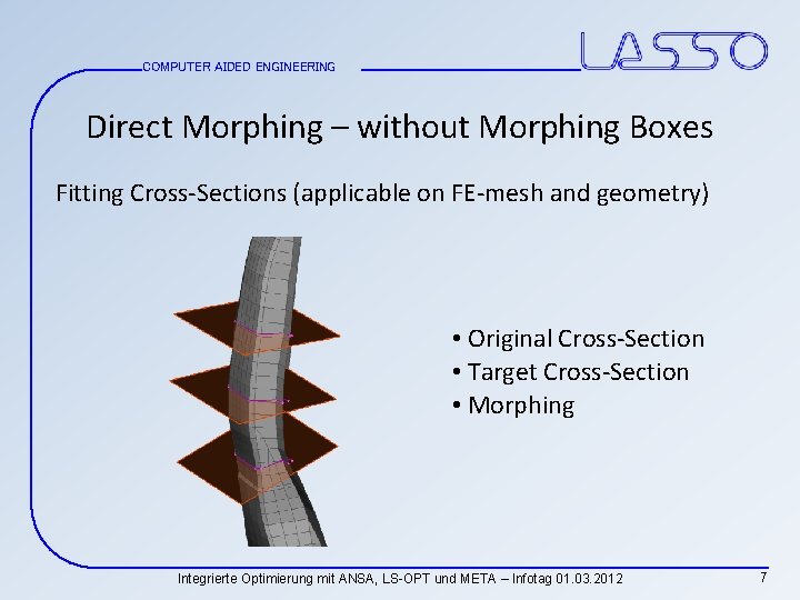 COMPUTER AIDED ENGINEERING Direct Morphing – without Morphing Boxes Fitting Cross-Sections (applicable on FE-mesh