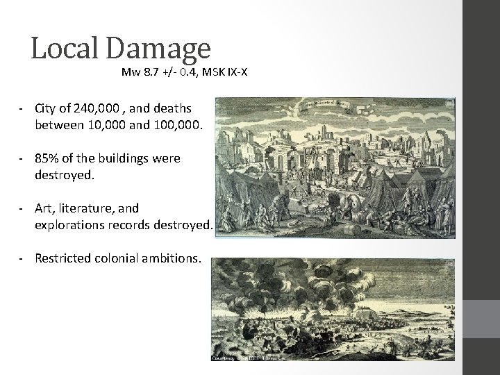 Local Damage Mw 8. 7 +/- 0. 4, MSK IX-X - City of 240,