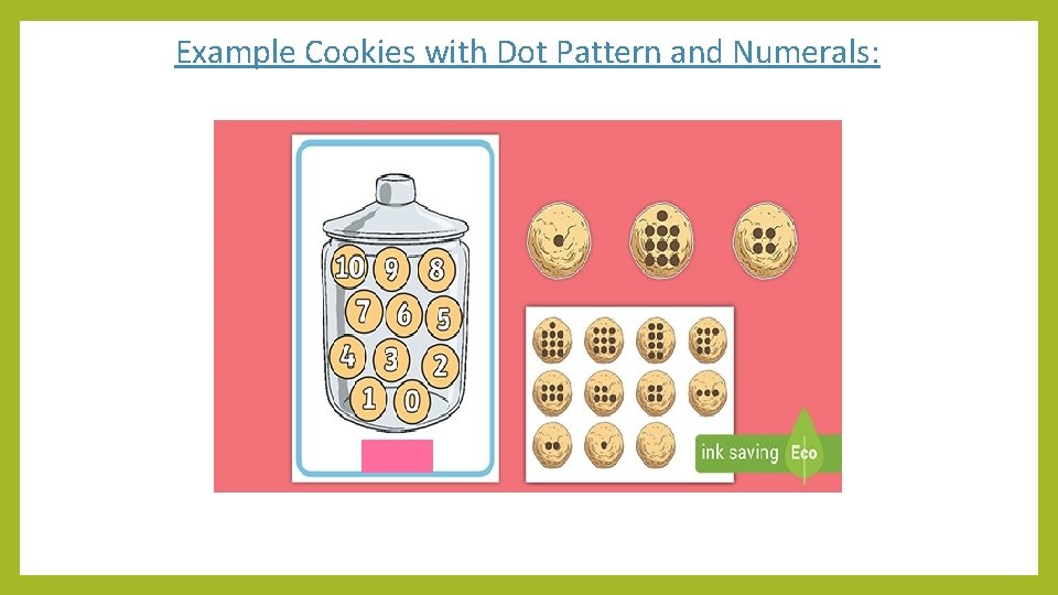 Example Cookies with Dot Pattern and Numerals: 