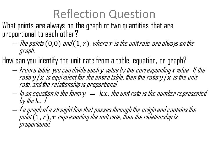 Reflection Question • 