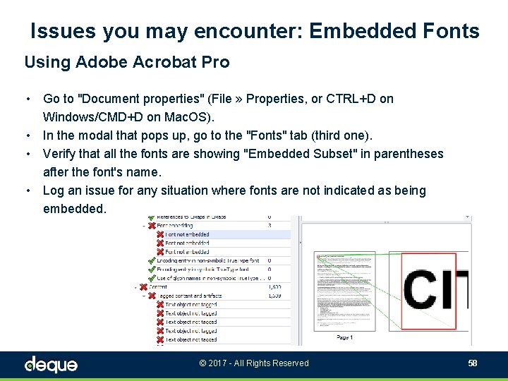 Issues you may encounter: Embedded Fonts Using Adobe Acrobat Pro • Go to "Document