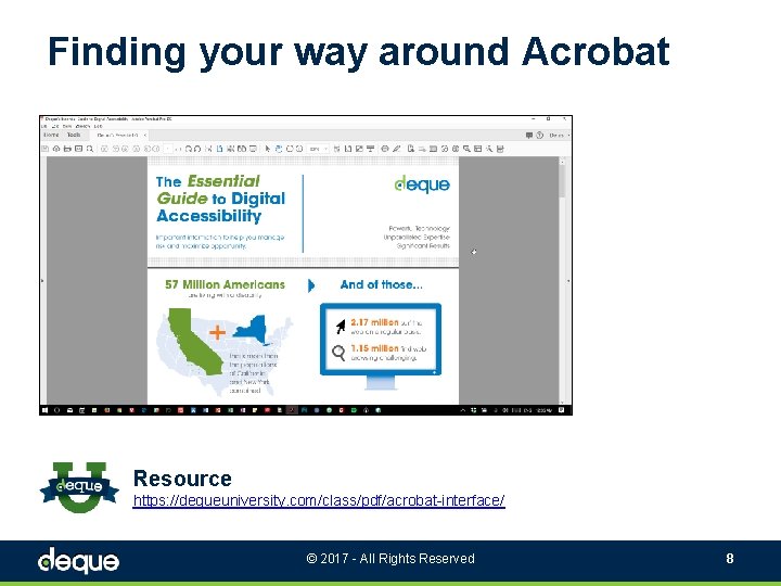 Finding your way around Acrobat Resource https: //dequeuniversity. com/class/pdf/acrobat-interface/ © 2017 - All Rights