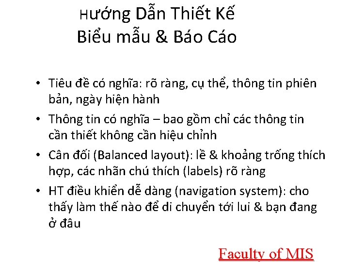 Hướng Dẫn Thiết Kế Biểu mẫu & Báo Cáo • Tiêu đề có nghĩa: