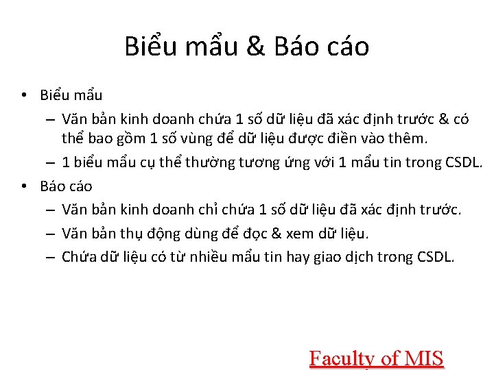 Biểu mẩu & Báo cáo • Biểu mẩu – Văn bản kinh doanh chứa