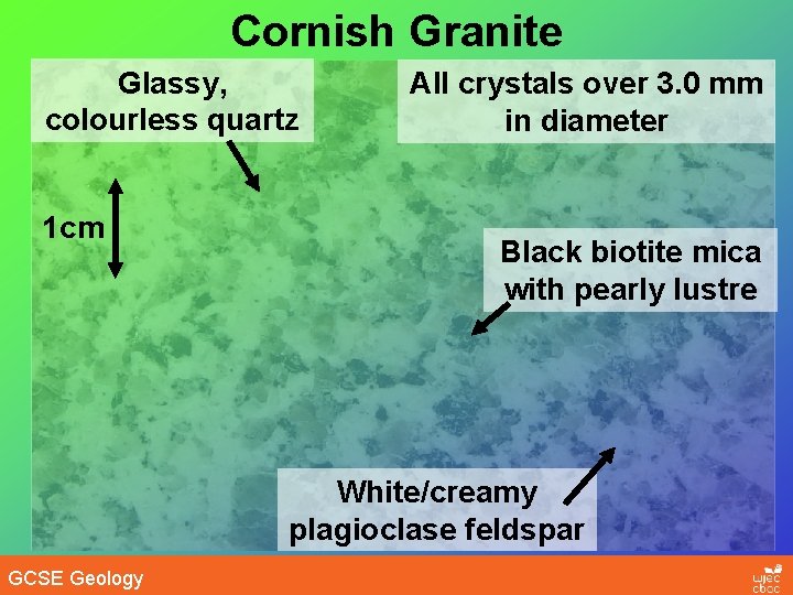 Cornish Granite Glassy, colourless quartz 1 cm All crystals over 3. 0 mm in