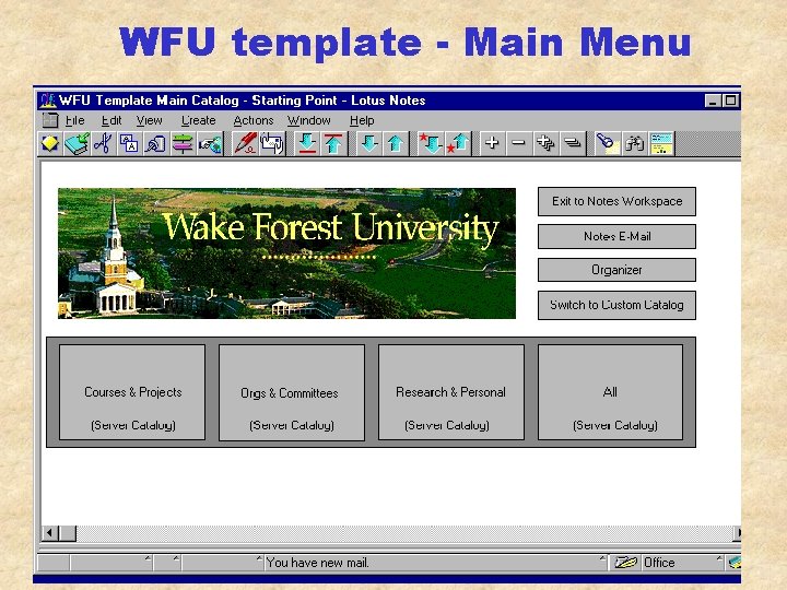 WFU template - Main Menu 