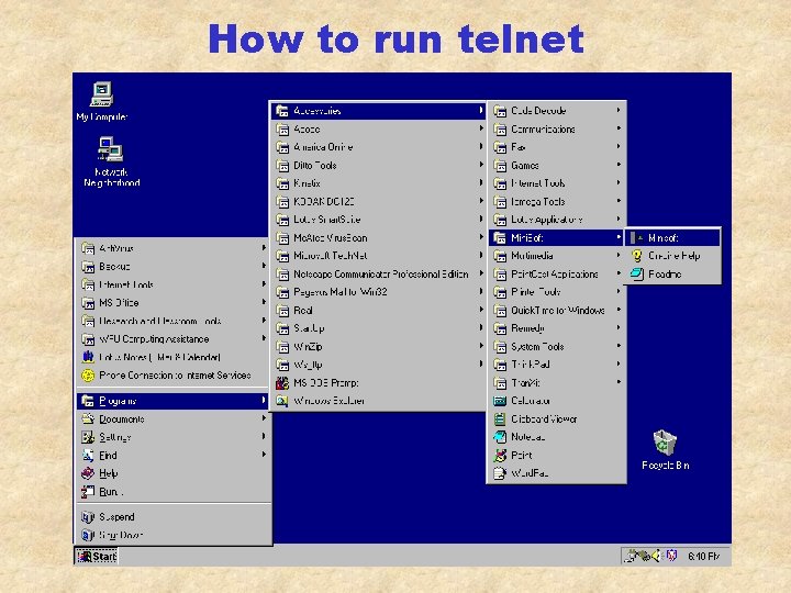 How to run telnet 