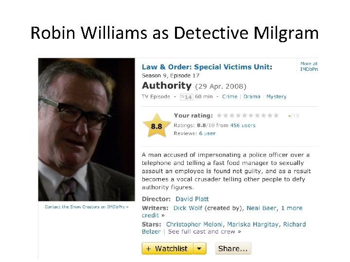 Robin Williams as Detective Milgram 