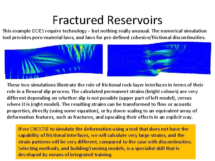 Fractured Reservoirs This example DOES require technology – but nothing really unusual. The numerical