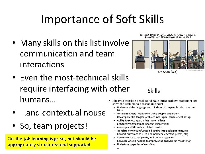 Importance of Soft Skills • Many skills on this list involve communication and team