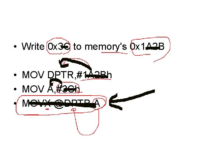  • Write 0 x 3 C to memory's 0 x 1 A 2