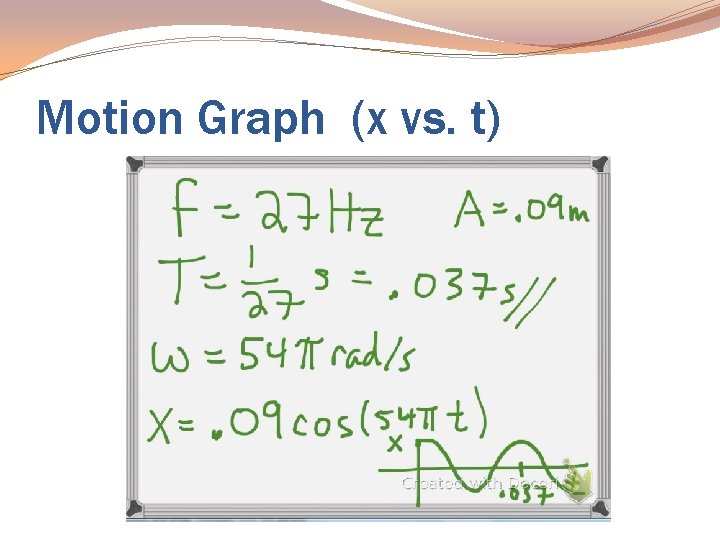 Motion Graph (x vs. t) 