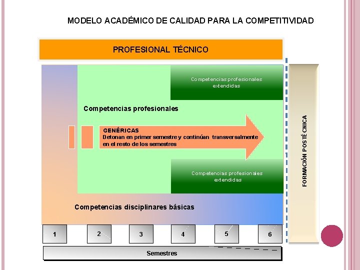 MODELO ACADÉMICO DE CALIDAD PARA LA COMPETITIVIDAD PROFESIONAL TÉCNICO Competencias profesionales extendidas FORMACIÓN POSTÉCNICA