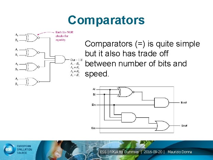 Comparators (=) is quite simple but it also has trade off between number of