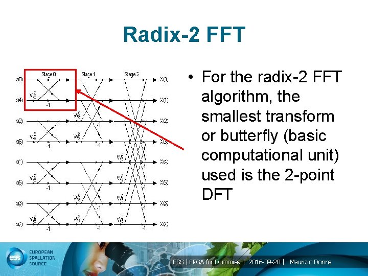 Radix-2 FFT • For the radix-2 FFT algorithm, the smallest transform or butterfly (basic