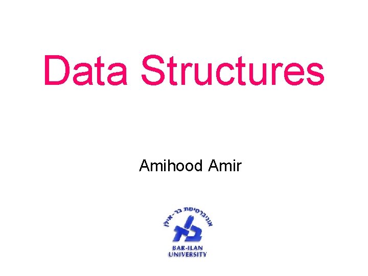 Data Structures Amihood Amir 