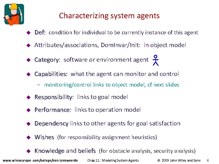 System Agent Structure Function Building System Models for RE Chapter 11 Modeling