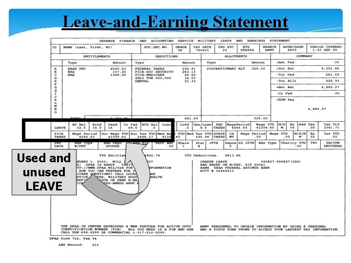 Leave-and-Earning Statement Used and unused LEAVE 