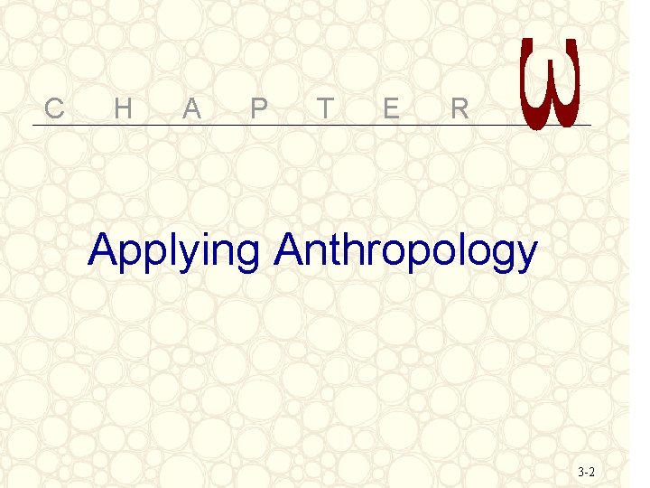 C H A P T E R Applying Anthropology 3 -2 