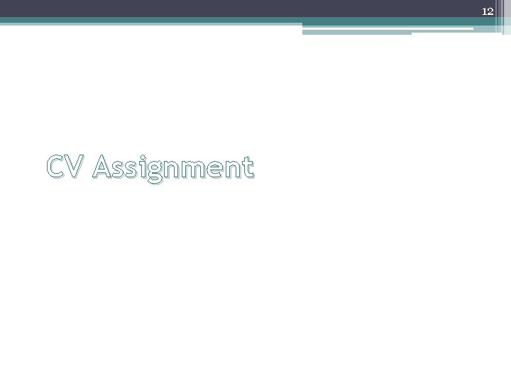 12 CV Assignment 