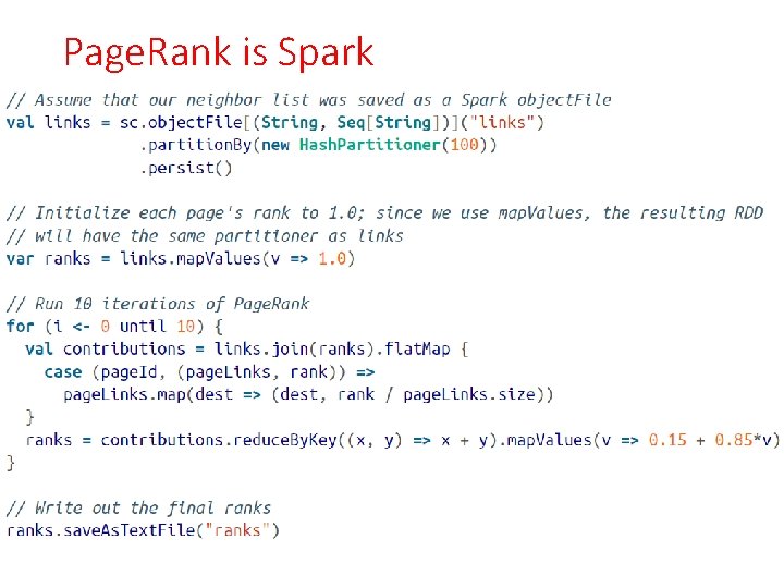 Page. Rank is Spark 