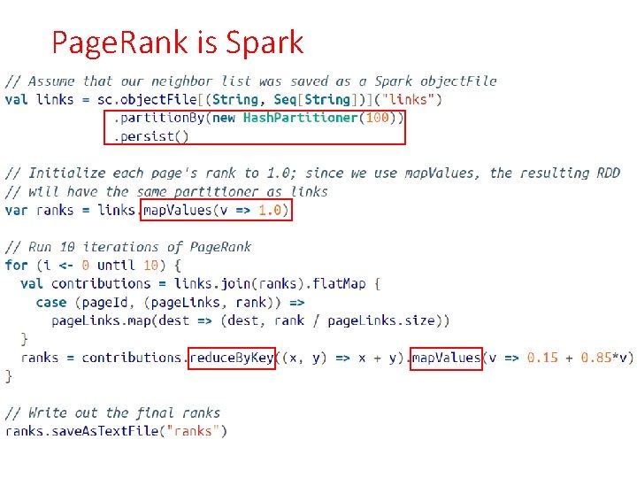 Page. Rank is Spark 