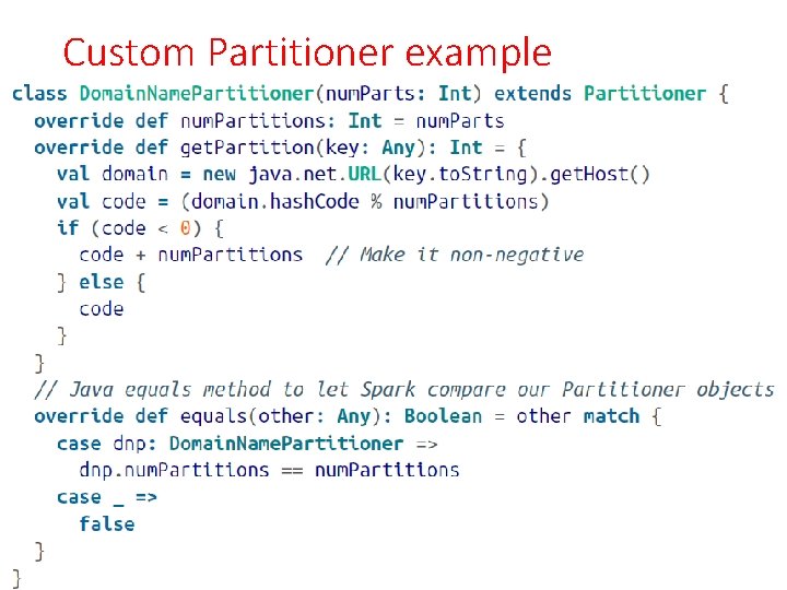 Custom Partitioner example 