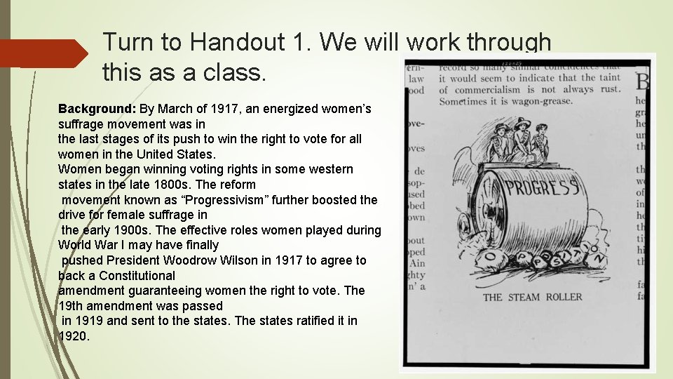 Turn to Handout 1. We will work through this as a class. Background: By Turn to Handout 1. We will work through this as a class. Background: By