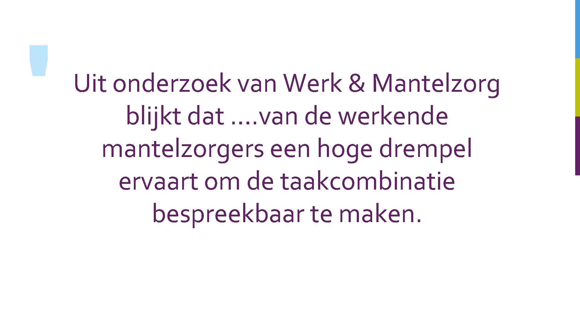 ' Uit onderzoek van Werk & Mantelzorg blijkt dat …. van de werkende mantelzorgers