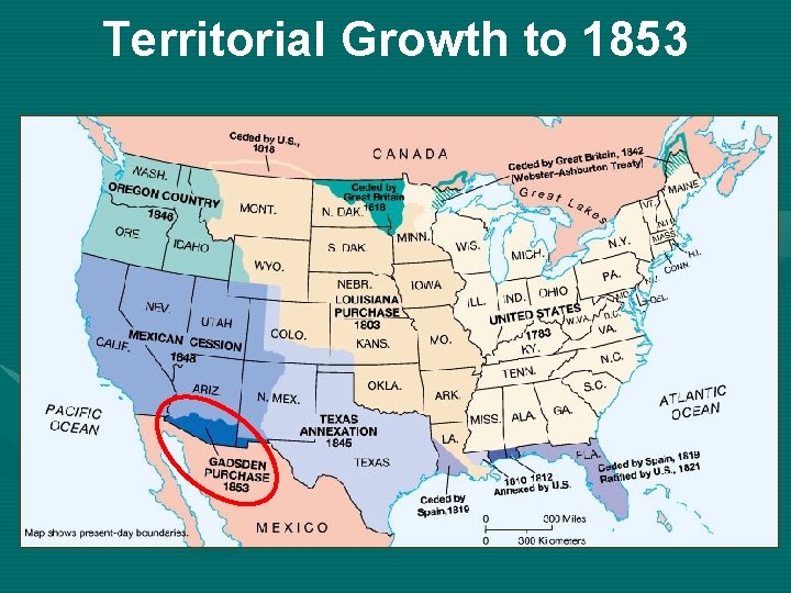 Territorial Growth to 1853 