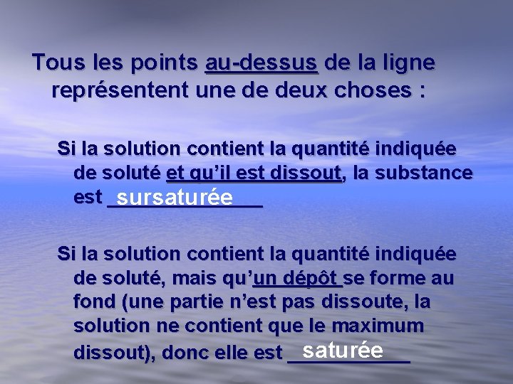 Tous les points au-dessus de la ligne représentent une de deux choses : Si Tous les points au-dessus de la ligne représentent une de deux choses : Si