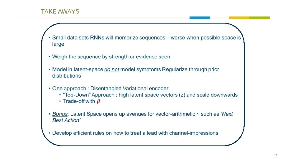 TAKE AWAYS 12 TAKE AWAYS 12