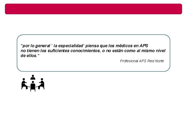 “por lo general ‘ la especialidad‘ piensa que los médicos en APS no tienen