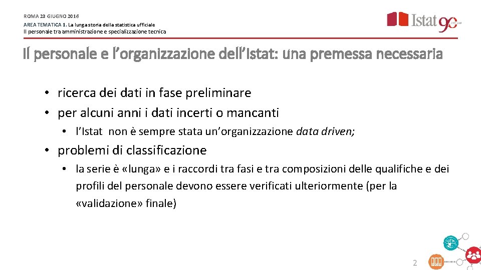 ROMA 23 GIUGNO 2016 AREA TEMATICA 1. La lunga storia della statistica ufficiale Il