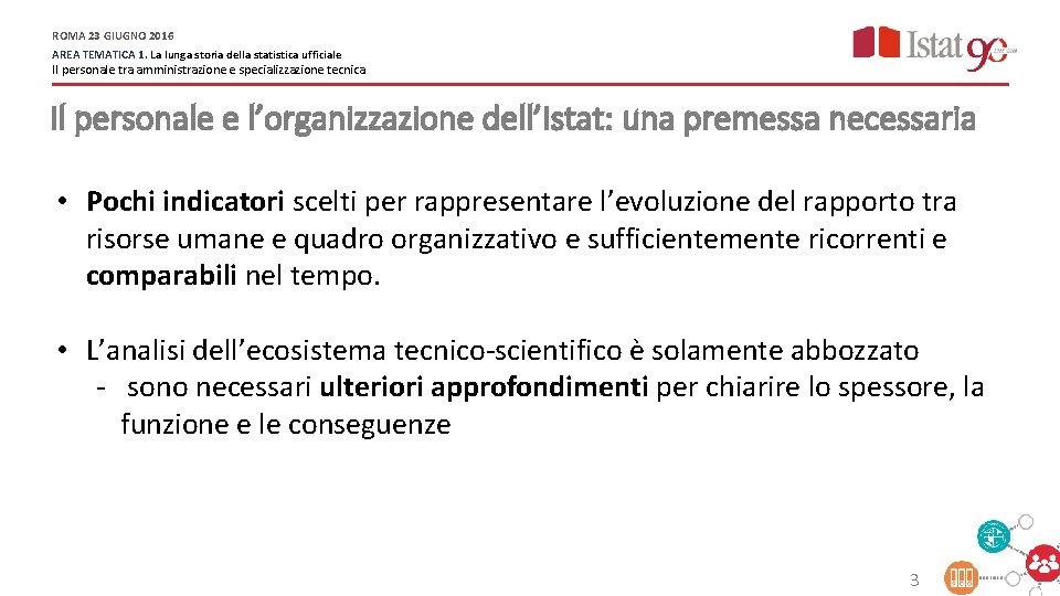 ROMA 23 GIUGNO 2016 AREA TEMATICA 1. La lunga storia della statistica ufficiale Il