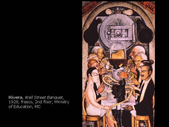 Rivera, Wall Street Banquet, 1928, fresco, 2 nd floor, Ministry of Education, MC 