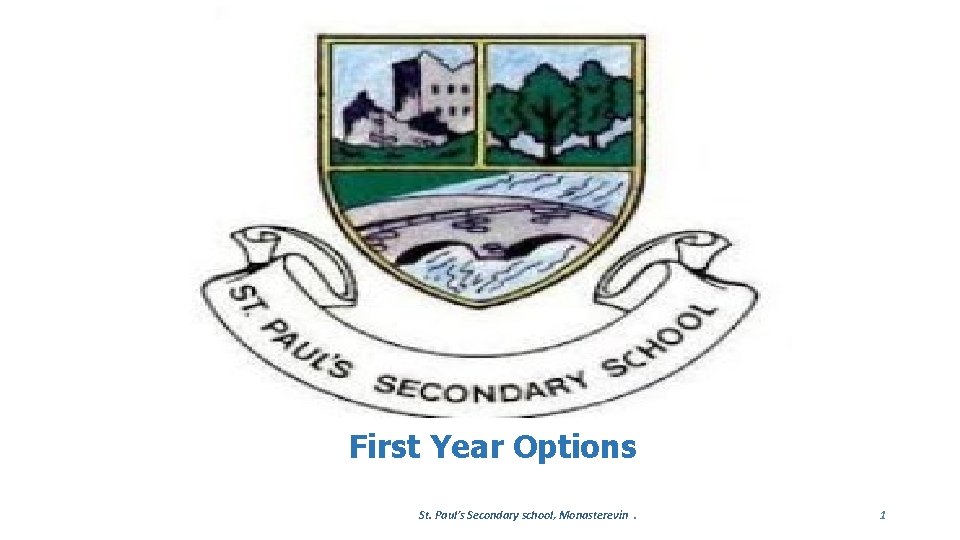 First Year Options St. Paul’s Secondary school, Monasterevin. 1 