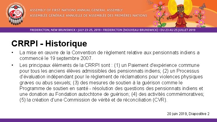 CRRPI - Historique • • La mise en œuvre de la Convention de règlement