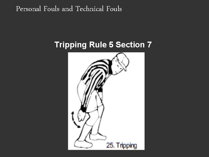 Personal Fouls and Technical Fouls Tripping Rule 5 Section 7 