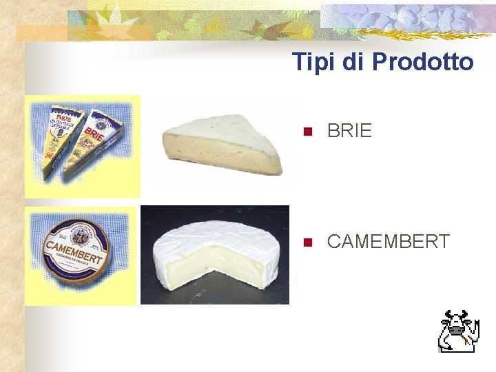 Tipi di Prodotto n BRIE n CAMEMBERT 