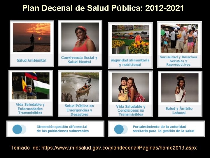 Plan Decenal de Salud Pública: 2012 -2021 Tomado de: https: //www. minsalud. gov. co/plandecenal/Paginas/home