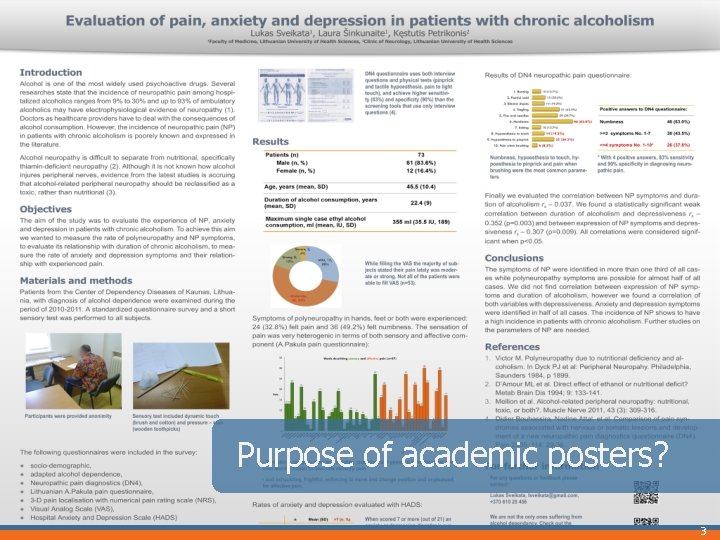 Purpose of academic posters? 3 