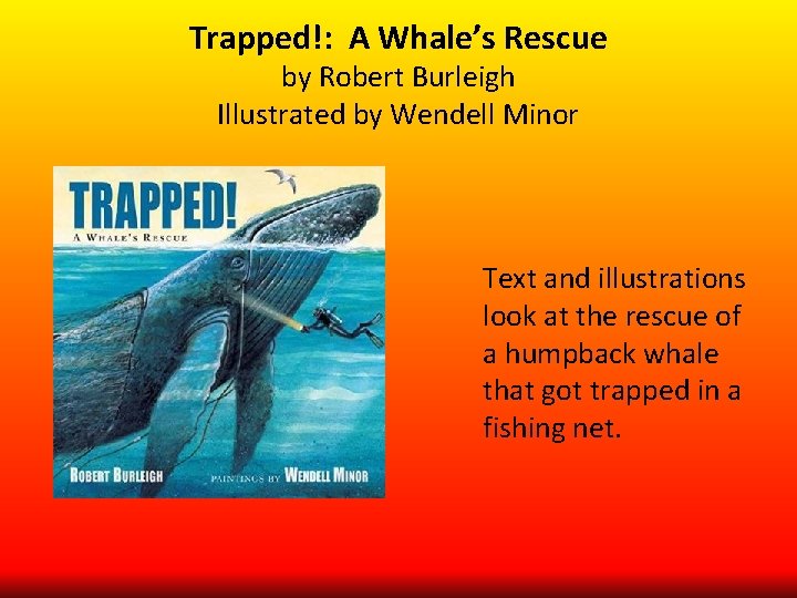 Trapped!: A Whale’s Rescue by Robert Burleigh Illustrated by Wendell Minor Text and illustrations Trapped!: A Whale’s Rescue by Robert Burleigh Illustrated by Wendell Minor Text and illustrations