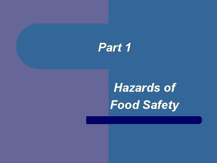 Part 1 Hazards of Food Safety 