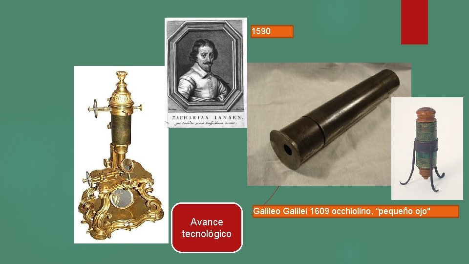 1590 Revolución industrial Revolución francesa Galileo Galilei 1609 occhiolino, “pequeño ojo" Avance tecnológico 1590 Revolución industrial Revolución francesa Galileo Galilei 1609 occhiolino, “pequeño ojo" Avance tecnológico